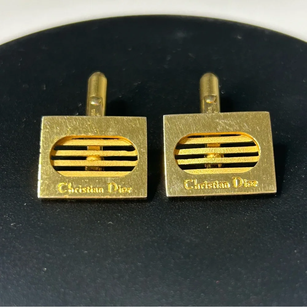 Vintage Christian Dior Gold Tone Cufflinks Set